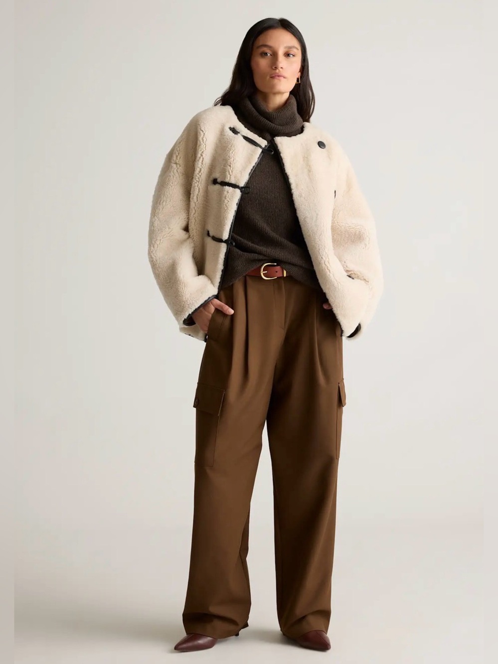 Quince 100% Shearling Duffle Jacket NWT Small - Picture 8 of 15